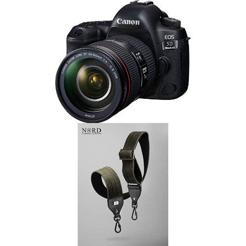 Canon EOS 5D Mark IV Full Frame Digital SLR Camera with EF 24-105mm f/4L IS II USM Lens Kit with Universal Camera Strap with Quick Release System
