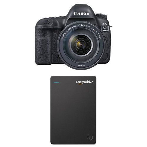Canon EOS 5D Mark IV Full Frame Digital SLR Camera with EF 24-105mm f/4L IS II USM Lens Kit with Seagate 1TB Hard Drive and 1-Year Amazon Drive