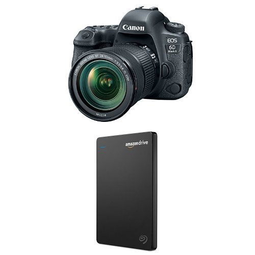 Canon EOS 6D Mark II Digital SLR Camera with EF 24-105mm IS STM Lens + Seagate 1TB Hard Drive and 1-Year Amazon Drive