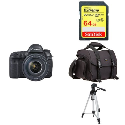 Canon EOS 5D Mark IV Full Frame Digital SLR Camera with EF 24-105mm f/4L IS II USM Lens Kit + Accessory Bundle