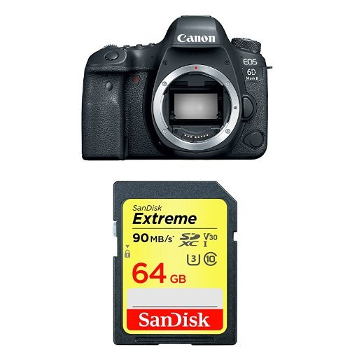 Canon EOS 6D Mark II Digital SLR Camera Body – Wi-Fi Enabled 64GB Card