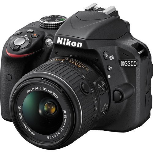 Nikon D3300 24.2 MP CMOS Digital SLR with Auto Focus-S DX NIKKOR 18-55mm f/3.5-5.6G VR II Zoom Lens (Black) - International Version (No Warranty)