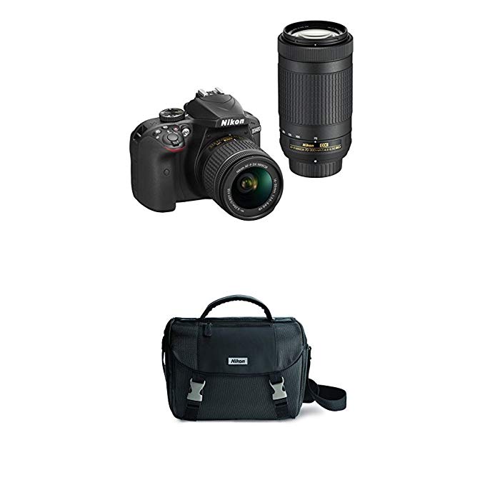 Nikon D3400 w/ AF-P DX NIKKOR 18-55mm f/3.5-5.6G VR & AF-P DX NIKKOR 70-300mm f/4.5-6.3G ED (Black) w/ Nikon DSLR Bag