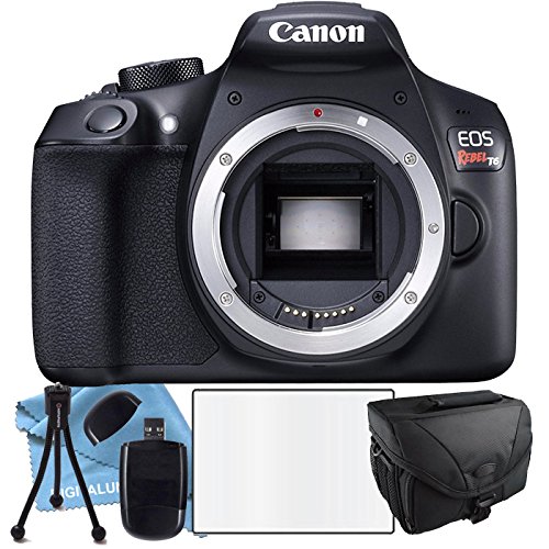 Canon EOS Rebel T6 Body, Camera Case, Table Top Tripod, SD Camera Case, Lens Cleaning Kit, LCD Screen Protector