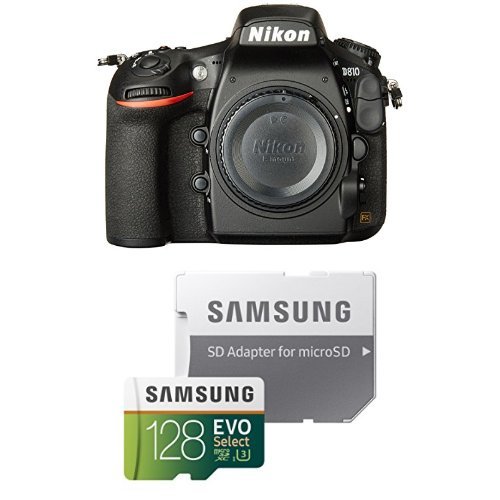 Nikon D810 FX-format Digital SLR Camera Body with 128GB MicroSD EVO Select Memory Card and Adapter