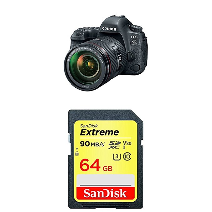 Canon EOS 6D Mark II DSLR Camera EF 24-105mm USM Lens - WiFi Enabled 64GB Card
