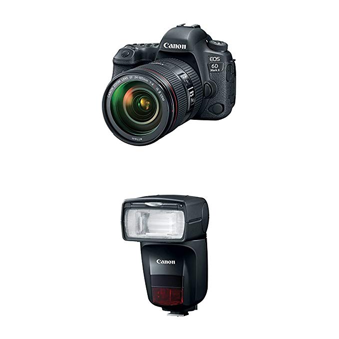 Canon EOS 6D Mark II DSLR Camera with EF 24-105mm USM Lens + Canon Speedlite 470EX-AI