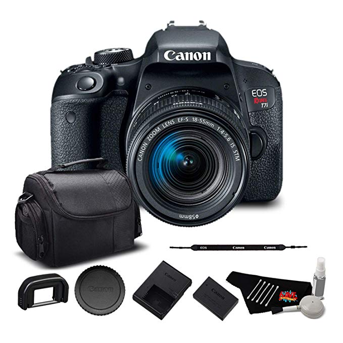 Canon EOS Rebel T7i Digital SLR Camera with 18-55mm Lens 1894C002 - Starter + Bundle