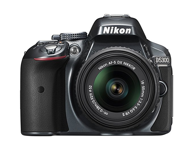 Nikon D5300 24.2 MP CMOS Digital SLR Camera with 18-55mm f/3.5-5.6G ED VR II AF-S DX NIKKOR Zoom Lens (Grey)
